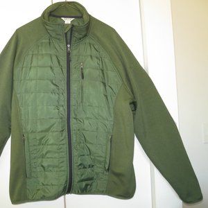 Orvis Men's Full Zip Lightweight Hybrid Quilted Puffer Jacket-Forrest Green-L